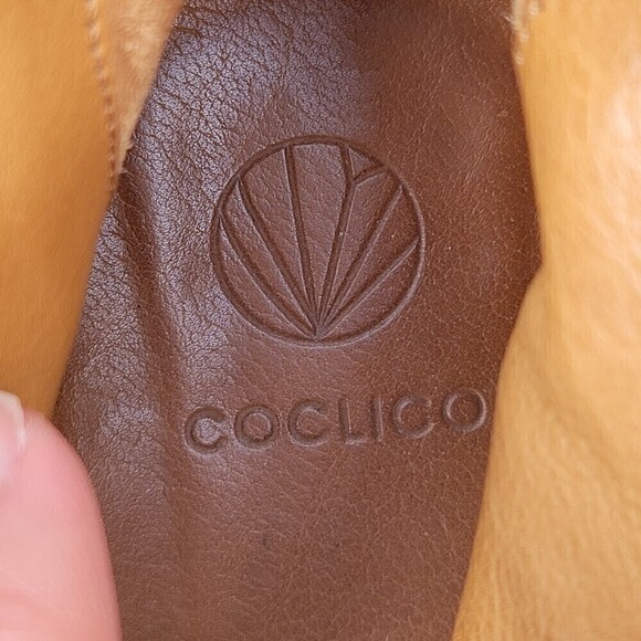 Coclico Brown Tan Leather Ankle Heel Zipper Booties Shoes Size 39.5 - Picture 10 of 12